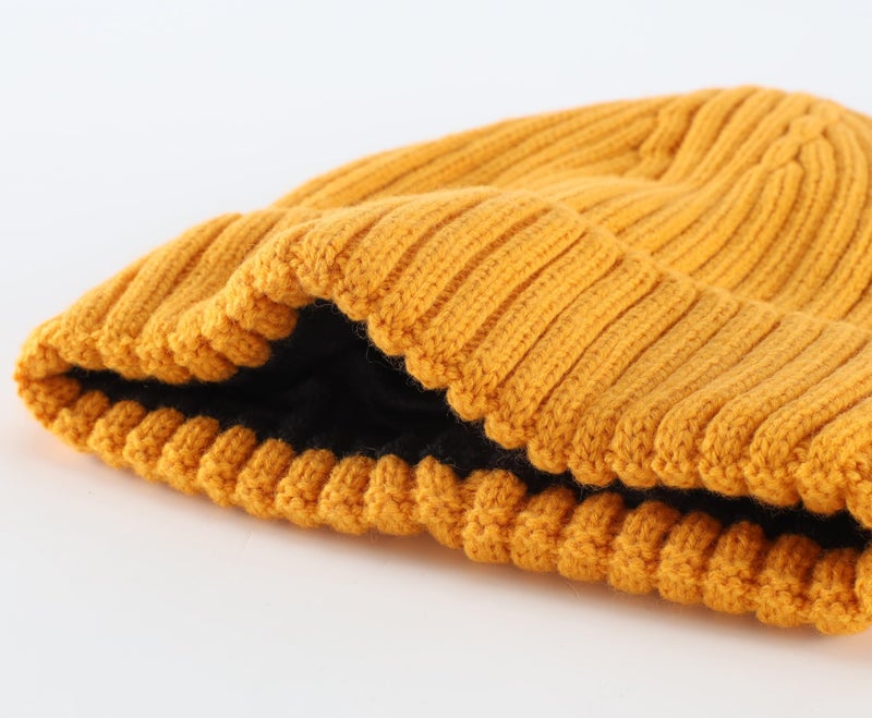 Connectyle Knit Cuffed Beanie Hat for Men Women Fleece Lined Warm Knitted Winter Hats Mustard Yellow - Image 5